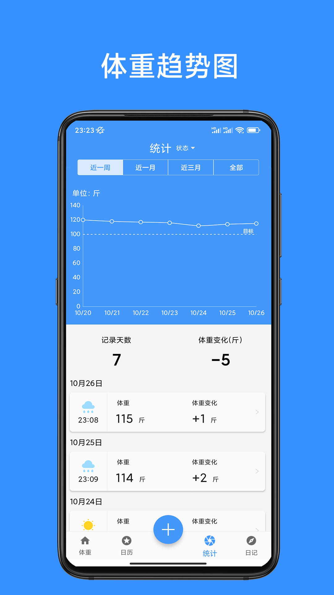 
记体重本