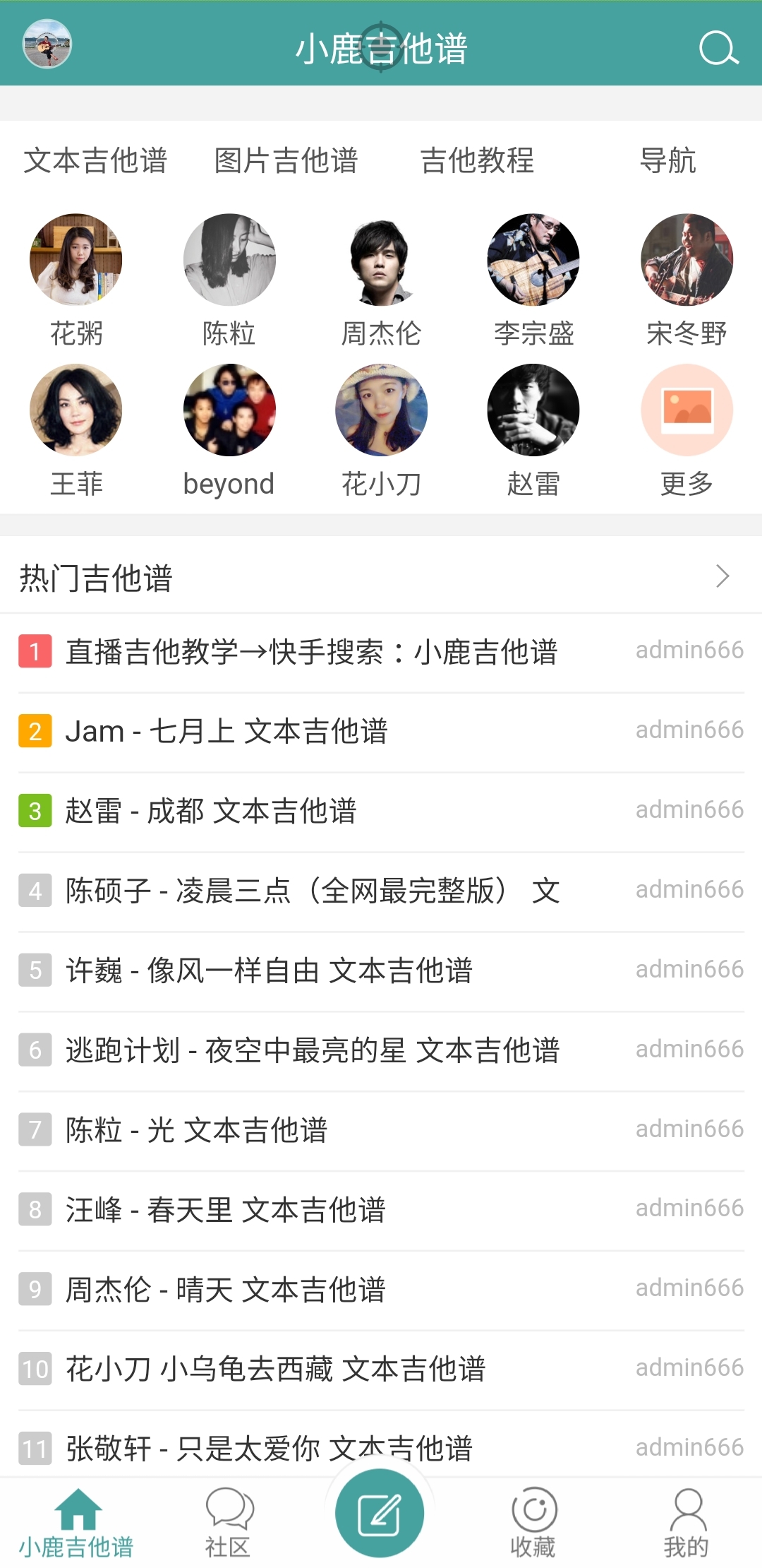 
小鹿吉他谱