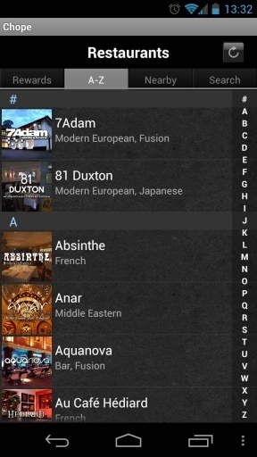 
Chope app