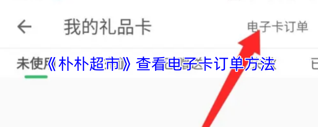 《朴朴超市》查看电子卡订单方法
